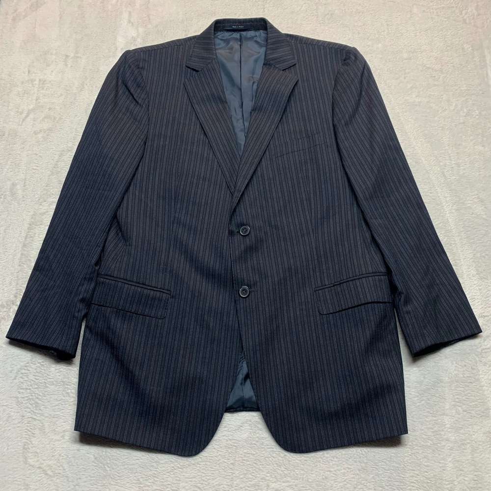 Zegna Natural Comfort Lightweight Black Striped Blazer/Suit Jacket Men's 54R